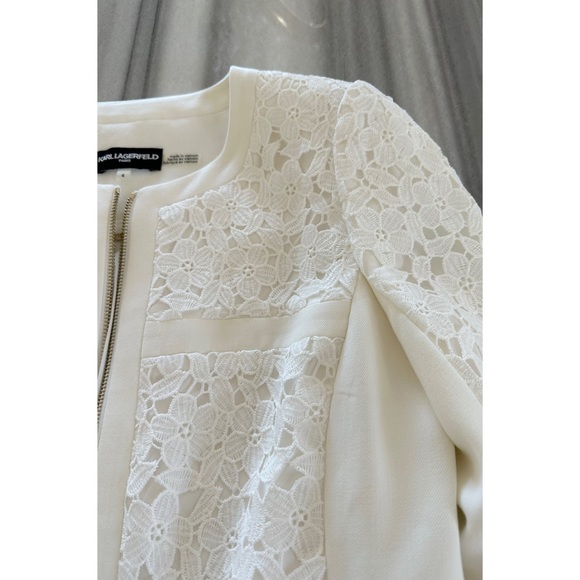 Karl Lagerfeld White Blazer/Jacket Size 4 NEW - Picture 4 of 7